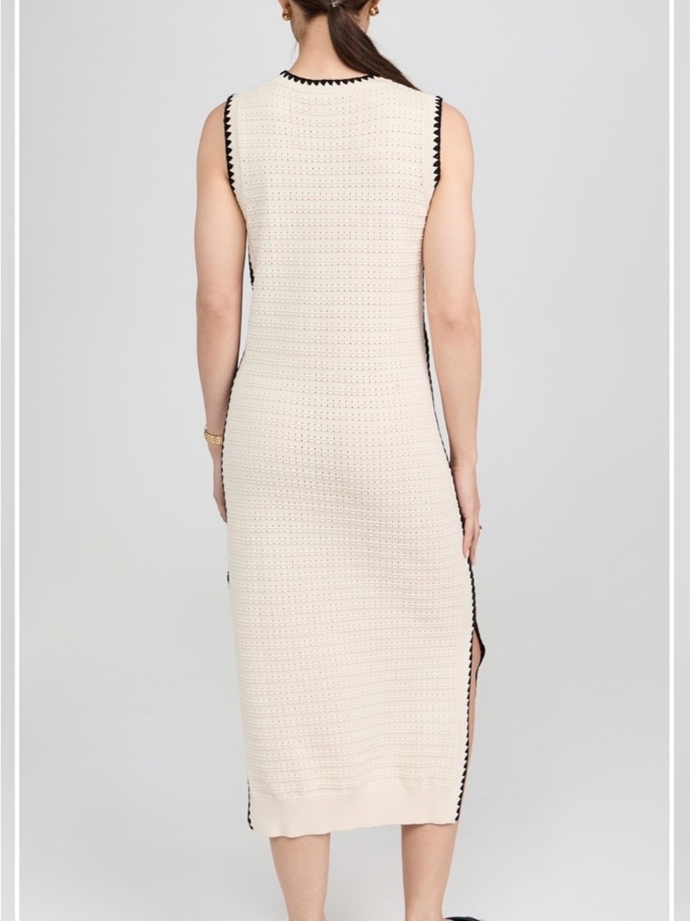 Varley Dwight Tank Knit Dress Cream/Black Size Medium - Picture 3 of 15